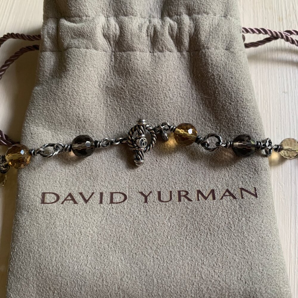 David Yurman 38" sterling necklace with beads